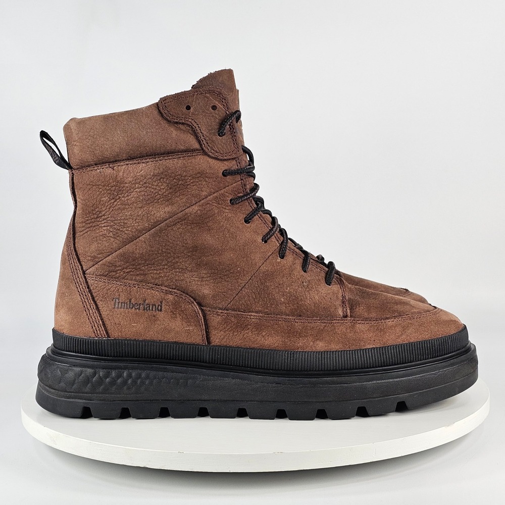 Timberland Greyfield Waterproof Boots Brown Leather Platform A2KE4 Womens 7 - Picture 2 of 7